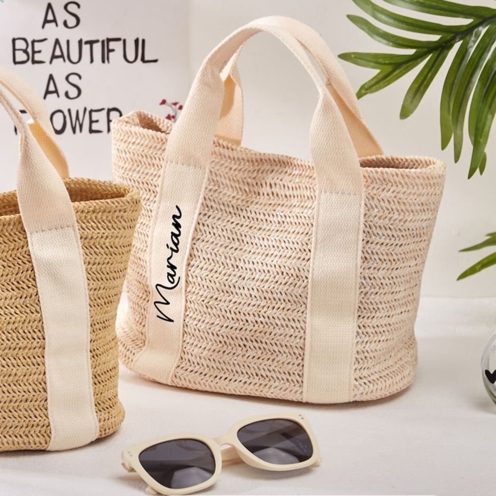 Neutral Straw Bag